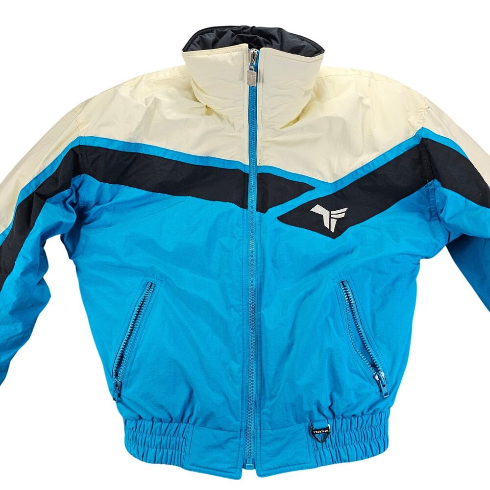 Vintage Ski Jacket 80's Puffer Tryolia by Head Color Block Nylon Big Logo Mens L